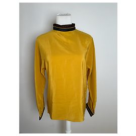 Vintage Gianni Versace Seidenpullover Gelb Gelb