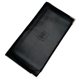 Céline Vintage Celine Paris Leather ID Holder black Black