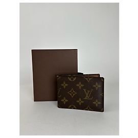 Vintage Louis Vuitton leather Monogram Card Holder Brown Brown