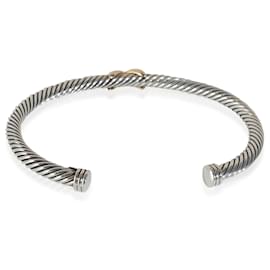 David Yurman-David Yurman Rose Gold & Sterling Silver  Cable X Bracelet-Other