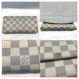 Louis Vuitton-Louis Vuitton Damier Azur Long Wallet-White