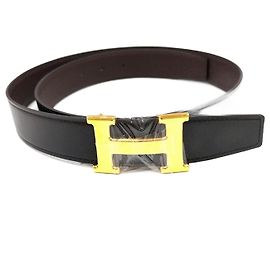 Hermès Hermes Leather Constance Reversible Belt Brown Black