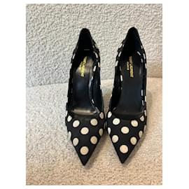 Yves Saint Laurent-Escarpins à Pois-Black