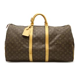 Louis Vuitton-Louis Vuitton Monogram Keepall 55 Boston Bag-Brown