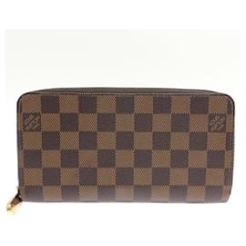 Louis Vuitton-Louis Vuitton Zippy Wallet in Damier Ebene-Brown,Damier ebene