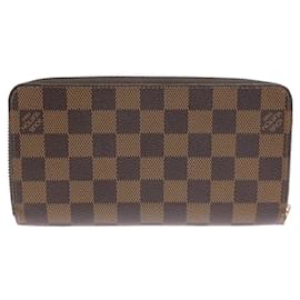 Louis Vuitton-Louis Vuitton Zippy Wallet in Damier Ebene-Brown,Damier ebene