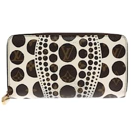 Louis Vuitton-Louis Vuitton Zippy Wallet Pumpkin Dot Yayoi Kusama-Brown,White