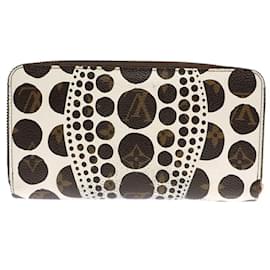 Louis Vuitton-Louis Vuitton Zippy Wallet Pumpkin Dot Yayoi Kusama-Brown,White