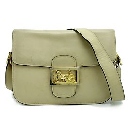 Céline Bolsa de ombro Celine Horsecarriage para mulheres Cru