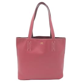 Hermès-Sac tote Hermes Double Sens 28-Rose,Rouge