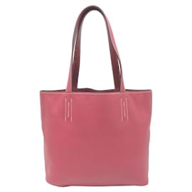 Hermès-Sac tote Hermes Double Sens 28-Rose,Rouge