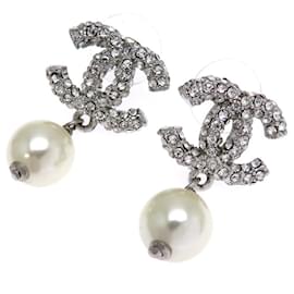 Chanel-Chanel Coco Mark Faux Pearl Metal Earrings-Other