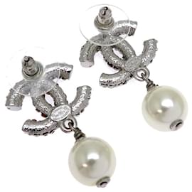 Chanel-Chanel Coco Mark Faux Pearl Metal Earrings-Other