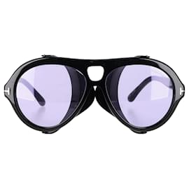 Tom Ford- Tom Ford Neughman Aviator Sunglasses in Black Acetate-Black