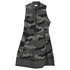 Dior- Dior Camouflage Zipped Mini Dress in Grey Polyamide-Grey