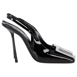 Saint Laurent- Saint Laurent Pablo Slingback Pumps in Black Leather-Black