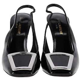 Saint Laurent- Saint Laurent Pablo Slingback Pumps in Black Leather-Black