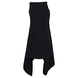 Autre Marque- Dion Lee Asymmetric Midi Skirt in Black Wool-Black