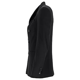 Ami- Ami Double-Breasted Blazer with Pockets in Black Wool-Black