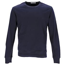 Stone Island-Pull en coton bleu marine avec badge boussole Stone Island-Bleu,Bleu Marine