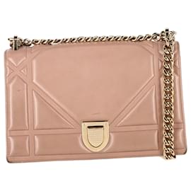 Dior-Dior Small Diorama Chain Shoulder Bag in Nude Leather-Brown,Flesh