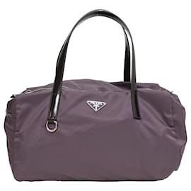 Prada-Prada Tessuto Small Duffle Bag in Purple Nylon-Purple