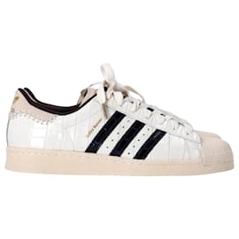 Autre Marque-Adidas x Wales Bonner Faux-Croc Superstar Sneakers In White Leather-White,Cream