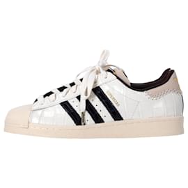 Autre Marque-Adidas x Wales Bonner Faux-Croc Superstar Sneakers In White Leather-White,Cream
