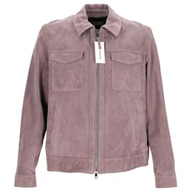 Autre Marque-Mr. P Trucker Jacket in Pink Suede-Pink