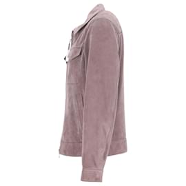 Autre Marque-Mr. P Trucker Jacket in Pink Suede-Pink