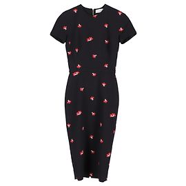 Abito midi floreale Victoria Beckham in cotone nero Nero