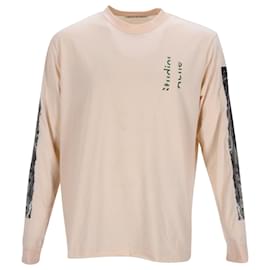 Acne-T-shirt en coton beige à imprimé vidéo Acne Studios-Beige