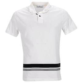 Stone Island-Polo en coton blanc Stone Island Marina-Blanc