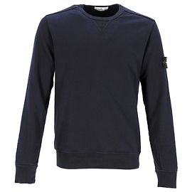 Stone Island Steininsel Pullover aus navyblauer Baumwolle mit Kompass-Abzeichen Blau Marineblau