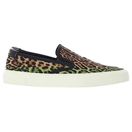 Saint Laurent-Saint Laurent Venice Leopard Slip On Sneakers in Animal Print Canvas-Other