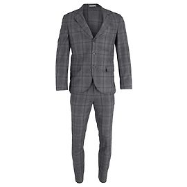 Conjunto de duas peças xadrez Brunello Cucinelli em lã virgem cinza Cinza
