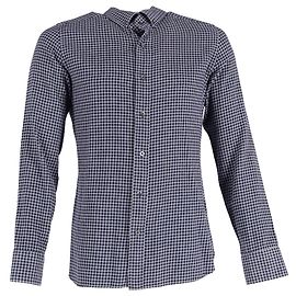 Camicia a quadri Tom Ford in cotone blu navy Blu Blu navy