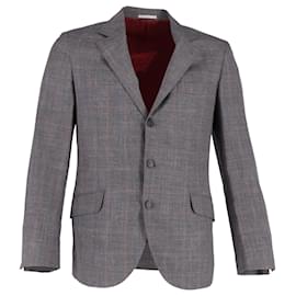 Brunello Cucinelli-Brunello Cucinelli Plaid Blazer in Grey Wool-Grey