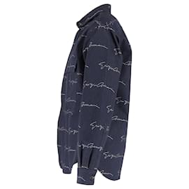 Giorgio Armani-Chemise en denim bleu avec logo Giorgio Armani-Bleu