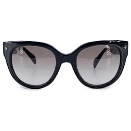 Prada-Black Cat Eye Acetate SPR17O Sunglasses 54/22 140mm-Black