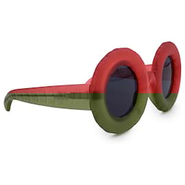 Jeremy Scott-by Linda Farrow Red Oversize JSPool/1 Sunglasses 145 mm-Red