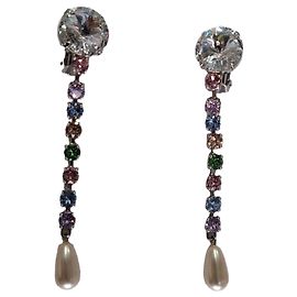 Pendientes de gota clásicos de perla falsa Miu Miu en cristal multicolor Multicolor