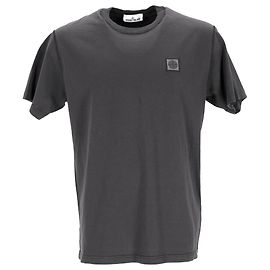 Camiseta de algodão cinza com patch de bússola Stone Island Cinza