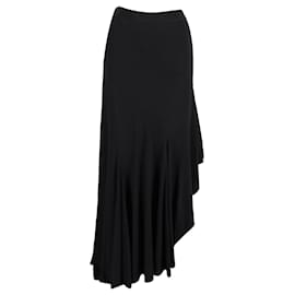 Max Mara-Max Mara Estella Asymmetric Maxi Skirt in Black Viscose-Black