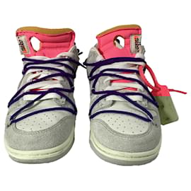 Off White-Nike x Off-White Dunk Lot 15 Sneakers in Grey Suede-Grey