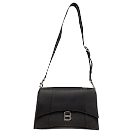 Balenciaga-Balenciaga Small Hourglass Crossbody Bag in Black Leather-Black