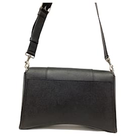 Balenciaga-Balenciaga Small Hourglass Crossbody Bag in Black Leather-Black