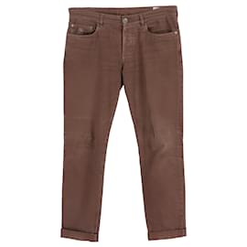 Brunello Cucinelli-Brunello Cucinelli Jeans in Brown Cotton-Brown