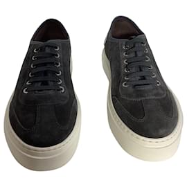 Salvatore Ferragamo-Ferragamo Truman Platform Sneakers in Black Suede-Black