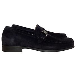 Salvatore Ferragamo Mocassins Ferragamo Adam em Camurça Preta Preto